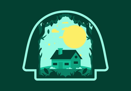 Colorful flat illustration of a simple house vector