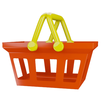 red shopping cart illustration design in 3d style. png