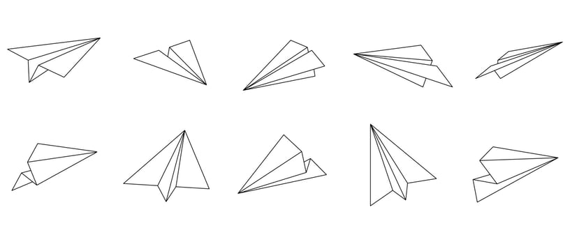 Paper Plane Outline Illustration vector