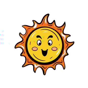 Cute Sun Icon Flat Design Vector Illustration