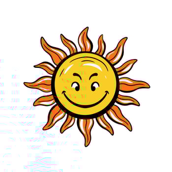Cute Sun Icon Flat Design Vector Illustration