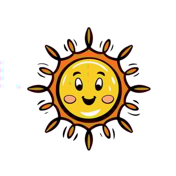 Cute Sun Icon Flat Design Vector Illustration