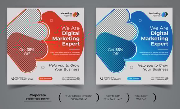 Corporate Social Media Marketing Banner Design Template vector