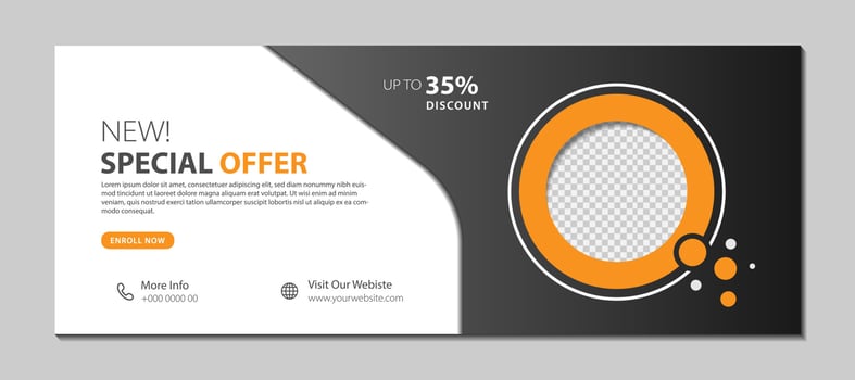 Banner design template. Usable for banner, cover and header. Vector illustration