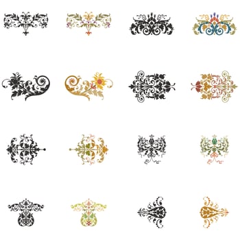 Ornate ornament design and decorative elements. Classic calligraphic and floral vector illustration.