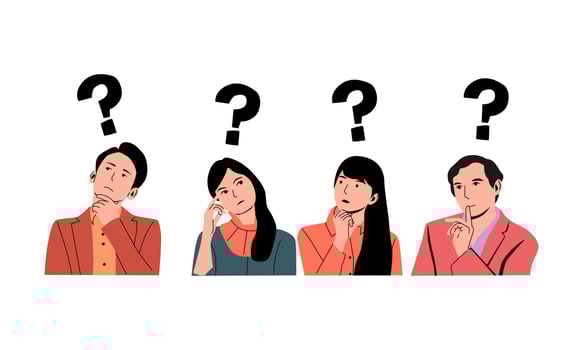 vector illustration of person pose confused expression