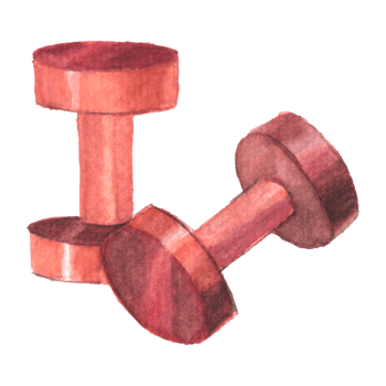Dumbbell fitness watercolor png