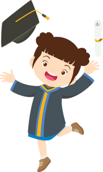 cute graduate students in graduate education with hat diploma ,certificate cartoon png