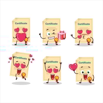 Award paper cartoon character with love cute emoticon vector