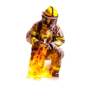 AI generative firefighter png transparent
