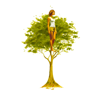 girl on tree png