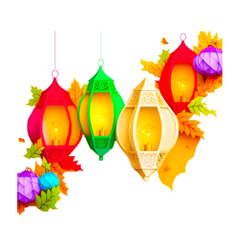 Colorful Islamic Arabic Lantern Icon Collection Set png