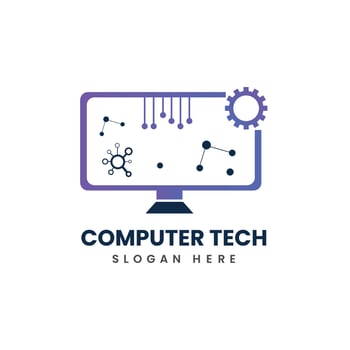 Computer technology logo vector design template.