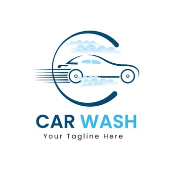 Car wash logo design illustration on white background. vector