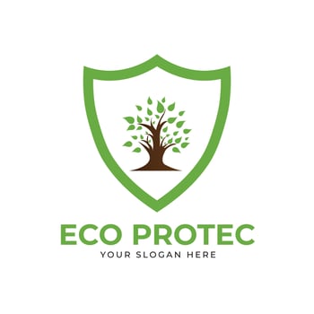 Eco protect logo design vector template