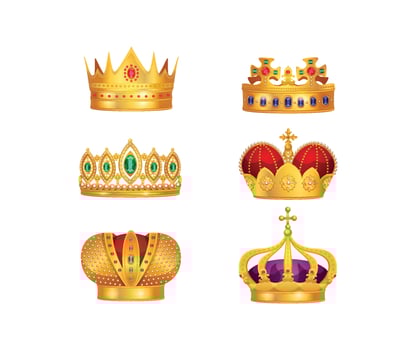 golden crown set vector