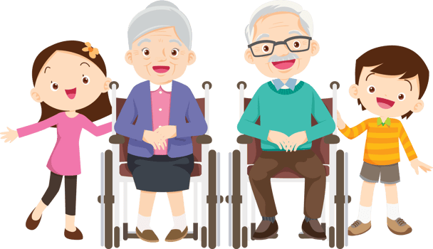 Grandparents,elderly people,grandfather and grandmother, characters in various activities png