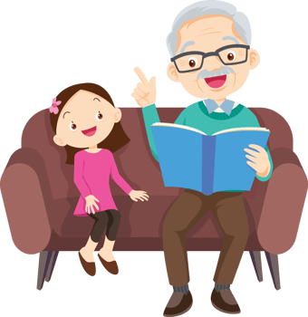 Grandparents,elderly people,grandfather and grandmother, characters in various activities png