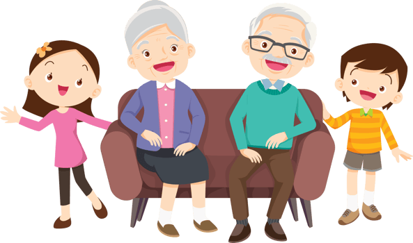 Grandparents,elderly people,grandfather and grandmother, characters in various activities png