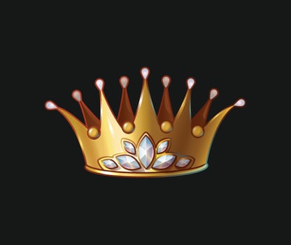 Golden crown with diamonds vector