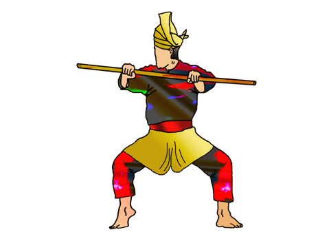 icon Malay warrior hold weapon png