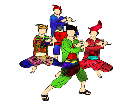 national Malay martial art master show step dance use curve knife png