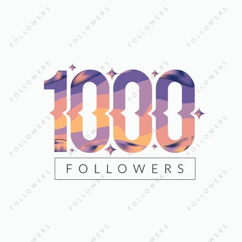 1000 Followers post all Social media platforms vector