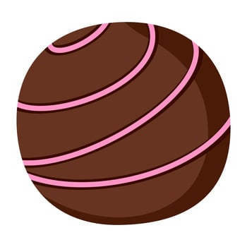round chocolate Decorate with cute sauce. vector