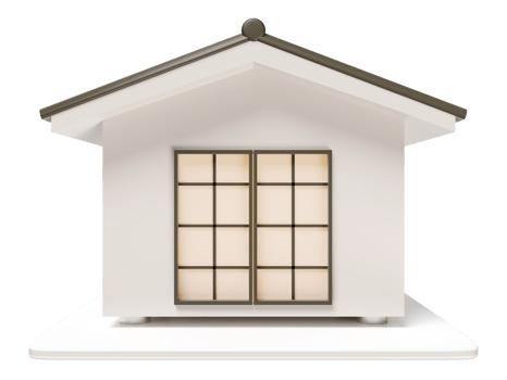 3d Japanese style house icon isolated. real estate trading, quality guarantee concept, 3d render illustration png