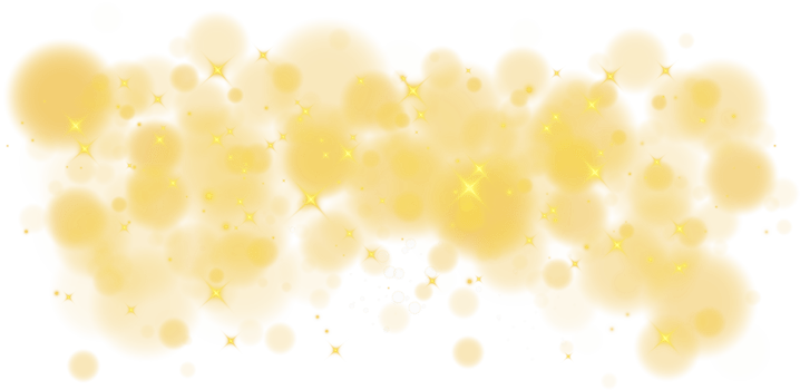 Golden shining bokeh lights with glowing particles  on transparent background. PNG. png