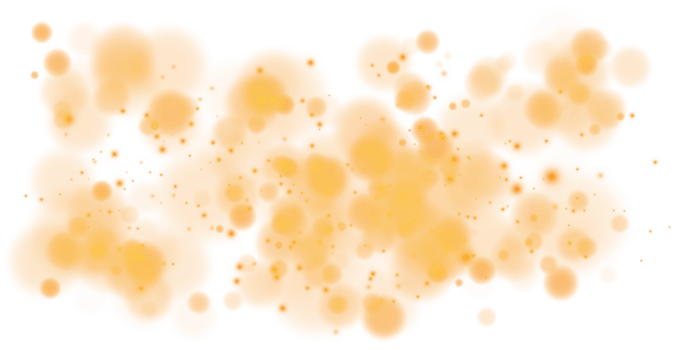 Golden shining bokeh lights with glowing particles  on transparent background. PNG. png