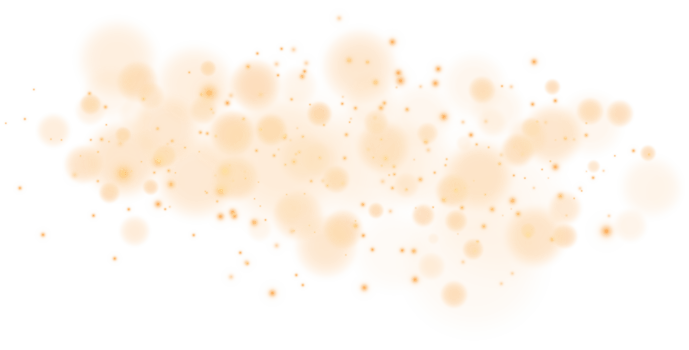 Golden shining bokeh lights with glowing particles  on transparent background. PNG. png