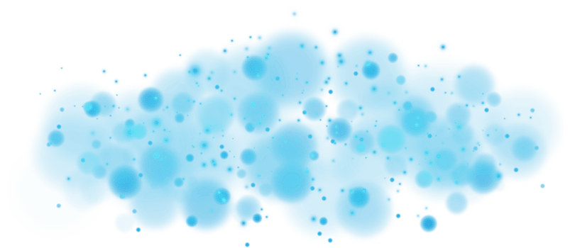 Golden shining bokeh lights with glowing particles  on transparent background. PNG