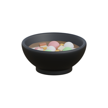 3d illustration of asian food wedang ronde icon png