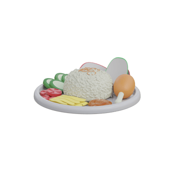 3d icon of Indonesian food nasi uduk png