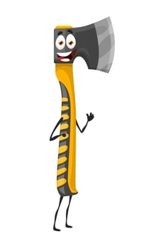 Cartoon ax or axe tool character, DIY construction vector