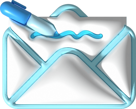 illustration 3D . A pen to write a letter or email. text messaging concept png