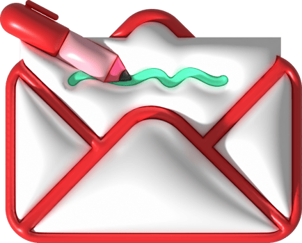 illustration 3D . A pen to write a letter or email. text messaging concept png