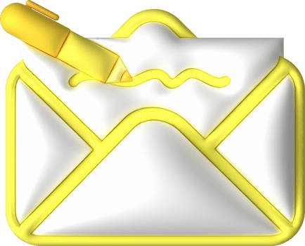 illustration 3D . A pen to write a letter or email. text messaging concept png