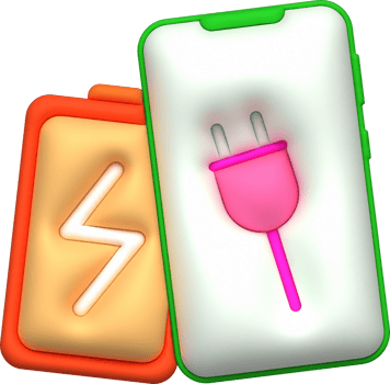 illustration 3d mobile phone showing charging status and level minimalist style icon png