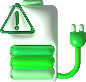 illustration 3D. Battery power with charge level indicator. electrical energy accumulator minimalist cartoon style png