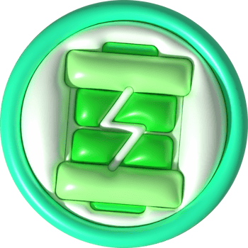 illustration 3D. Battery icon with charge level indicator. minimalist cartoon style png