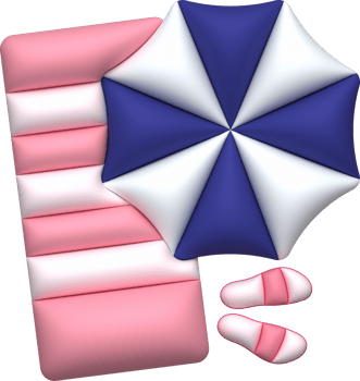illustration 3d. Sunbed icon. Parasol. Summer. For design. png