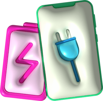 illustration 3d mobile phone showing charging status and level minimalist style icon png
