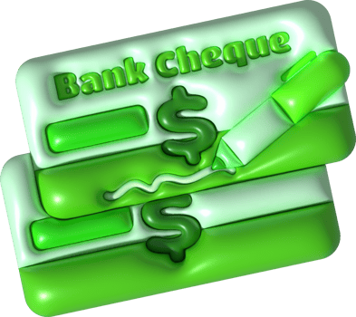 illustration 3d. Bank check pen writing icon. png