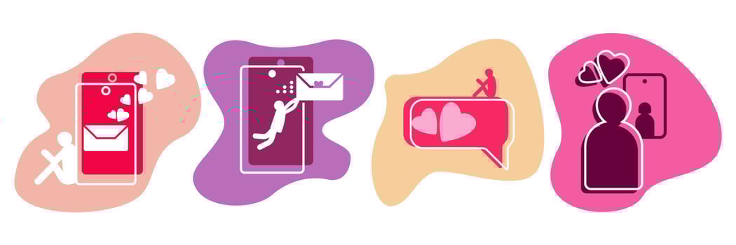 Happy valentine 's day background. Vector illustration. Valentine symbols. Digital love. Internet love. Love connection. Wifi hotspot icon.Online dating concept. Love sign.
