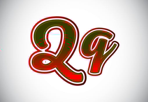English Upper And Lower Case Letter Q. Graphic Alphabet Symbol For Corporate Business Identity vector