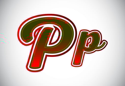 English Upper And Lower Case Letter P. Graphic Alphabet Symbol For Corporate Business Identity vector