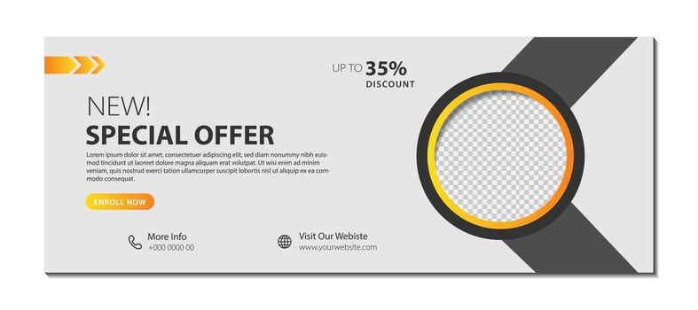 Banner design template. Usable for banner, cover and header. Vector illustration