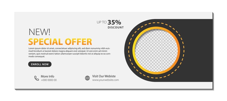 Banner design template. Usable for banner, cover and header. Vector illustration